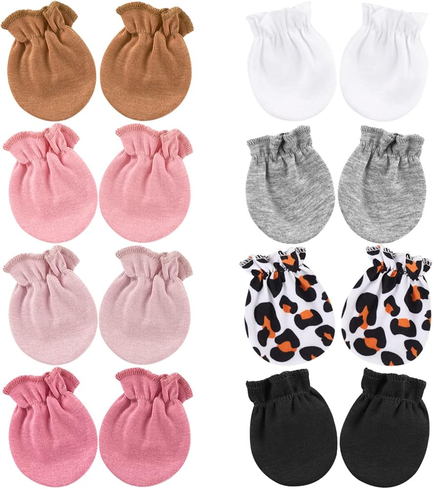 BQUBO Newborn Infant Toddler Mittens No Scratch Cotton Elastic Wrist Gloves Hypoallergenic for 0-... | Amazon (US)