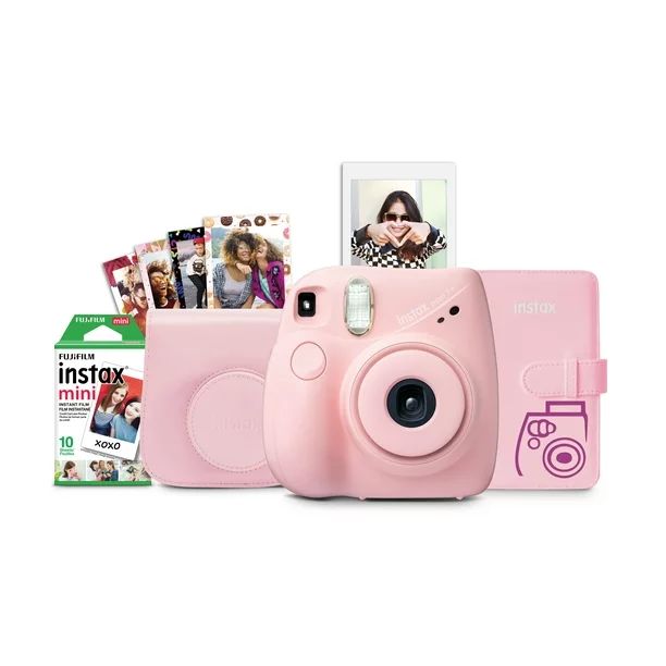 Fujifilm INSTAX Mini 7+ Bundle (10-Pack Film, Album, Camera Case, Stickers), Light Pink - Walmart... | Walmart (US)