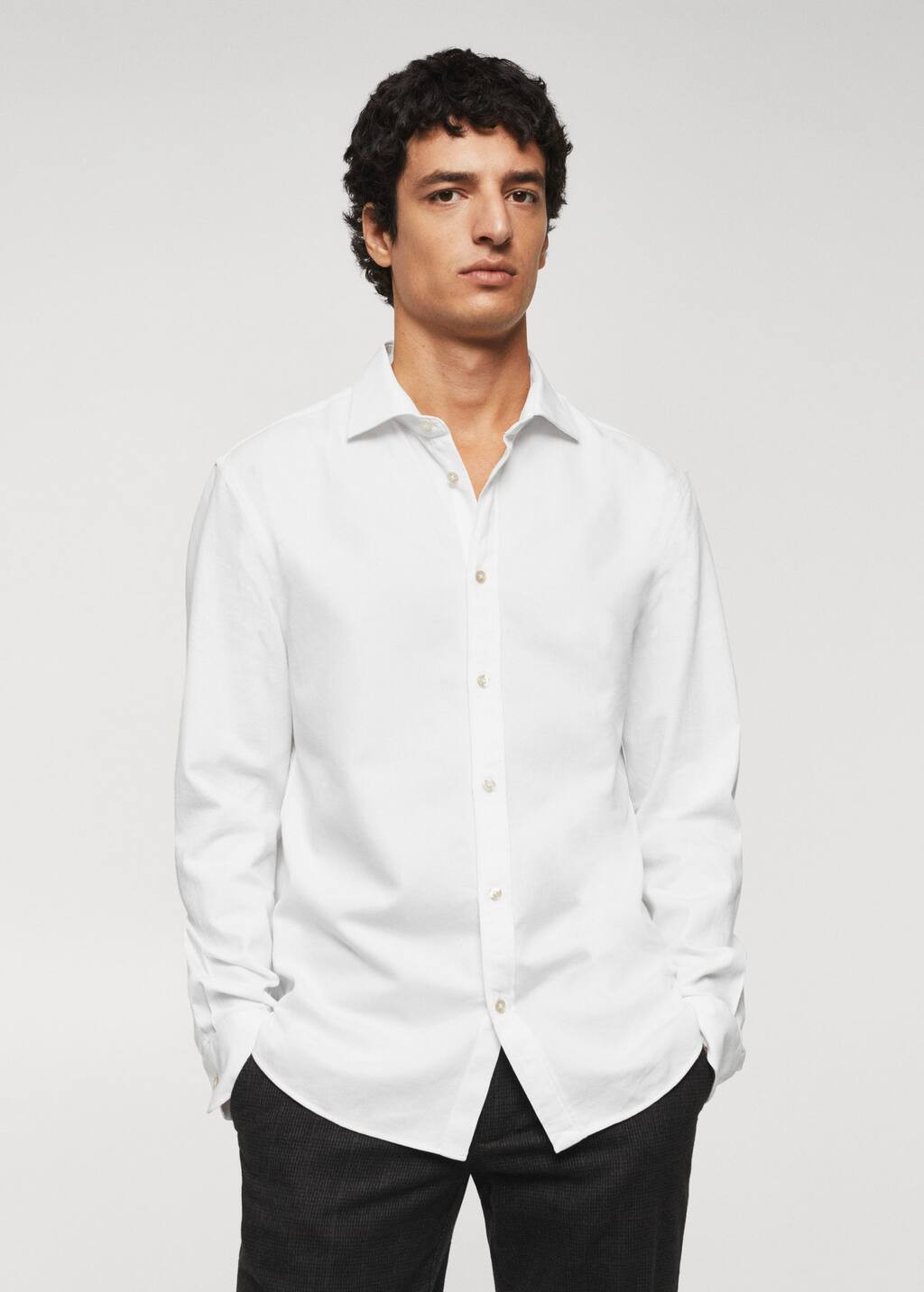 Slim-fit cotton structured shirt -  Men | Mango Man USA | MANGO (US)