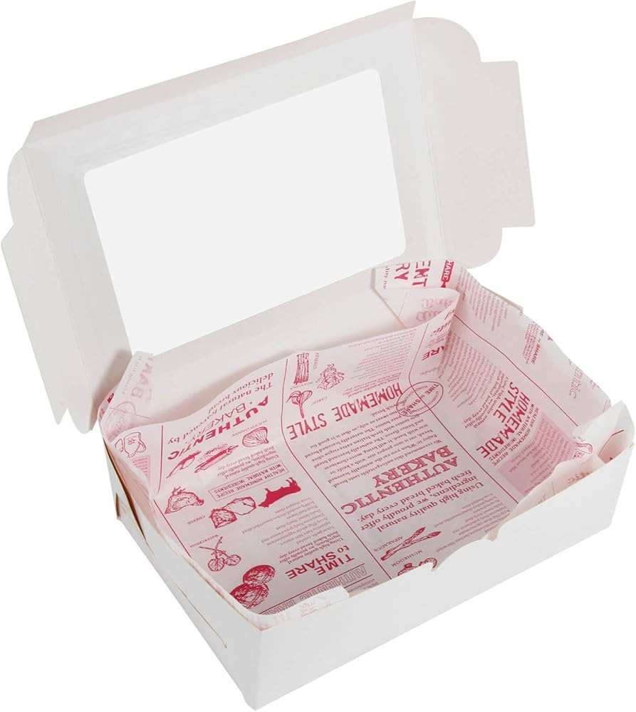 50 Pack White Bakery Boxes with Window, 9x6x3 Inch, for Pastry, Dessert, Pies Packaging, Great fo... | Amazon (US)