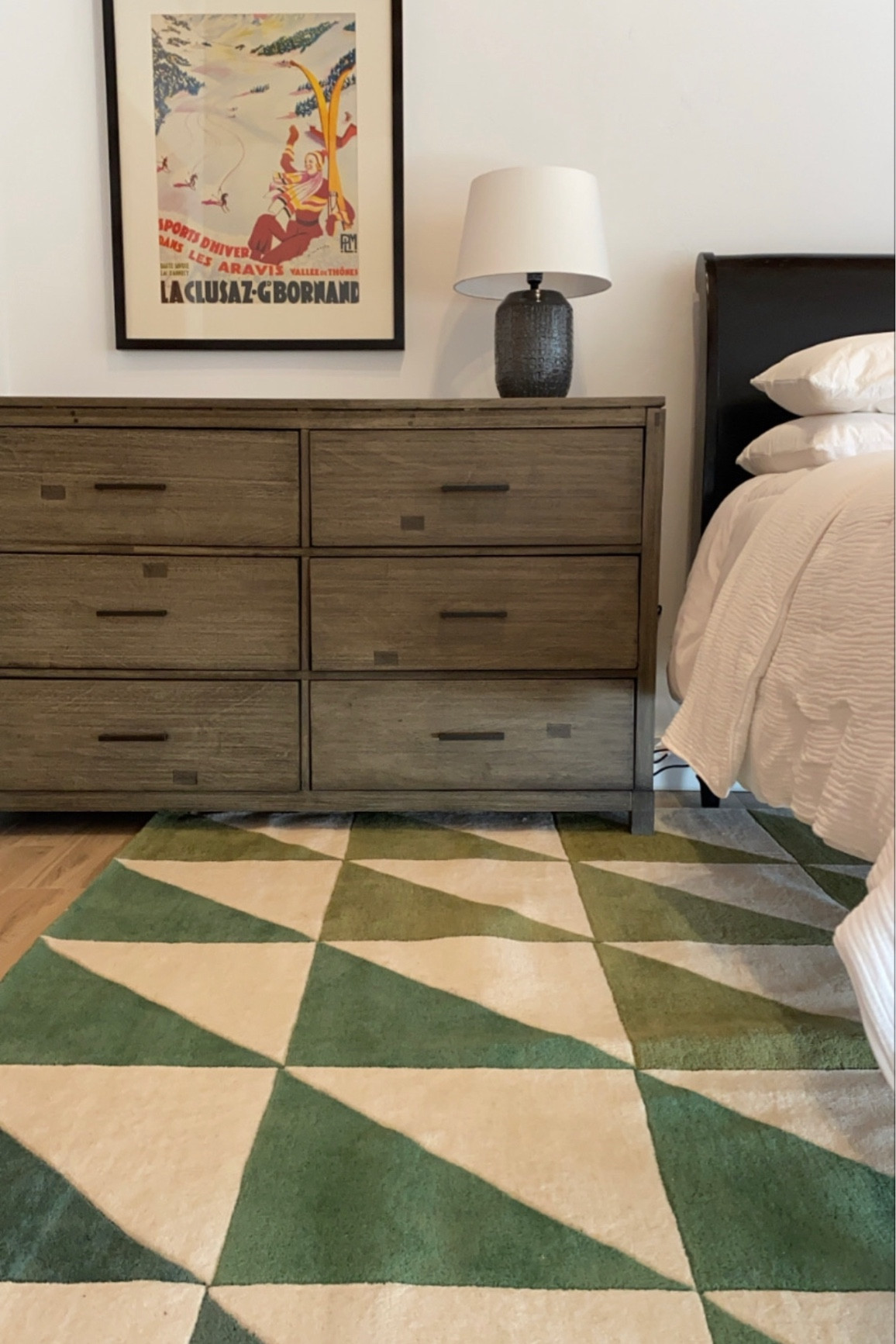 This bold, geometric green and blue rug add a pop of color to this fun bedroom! Paid it with some neutral gray and black furniture and you have the perfect space!

#popofcolor #homedecor #boysroom #ltkbedroom #bedroomdesign #masterbedroom 

Shannon Russo Interiors, gray table lamp, grey lamp, modern design, modern dresser, Wayfair, West Elm, Crate & Barrel

#LTKFind #LTKhome