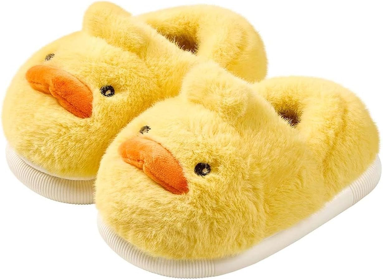 Kids Cute Plush Duck Slippers Indoor House Slippers Warm Winter Shoes | Amazon (US)