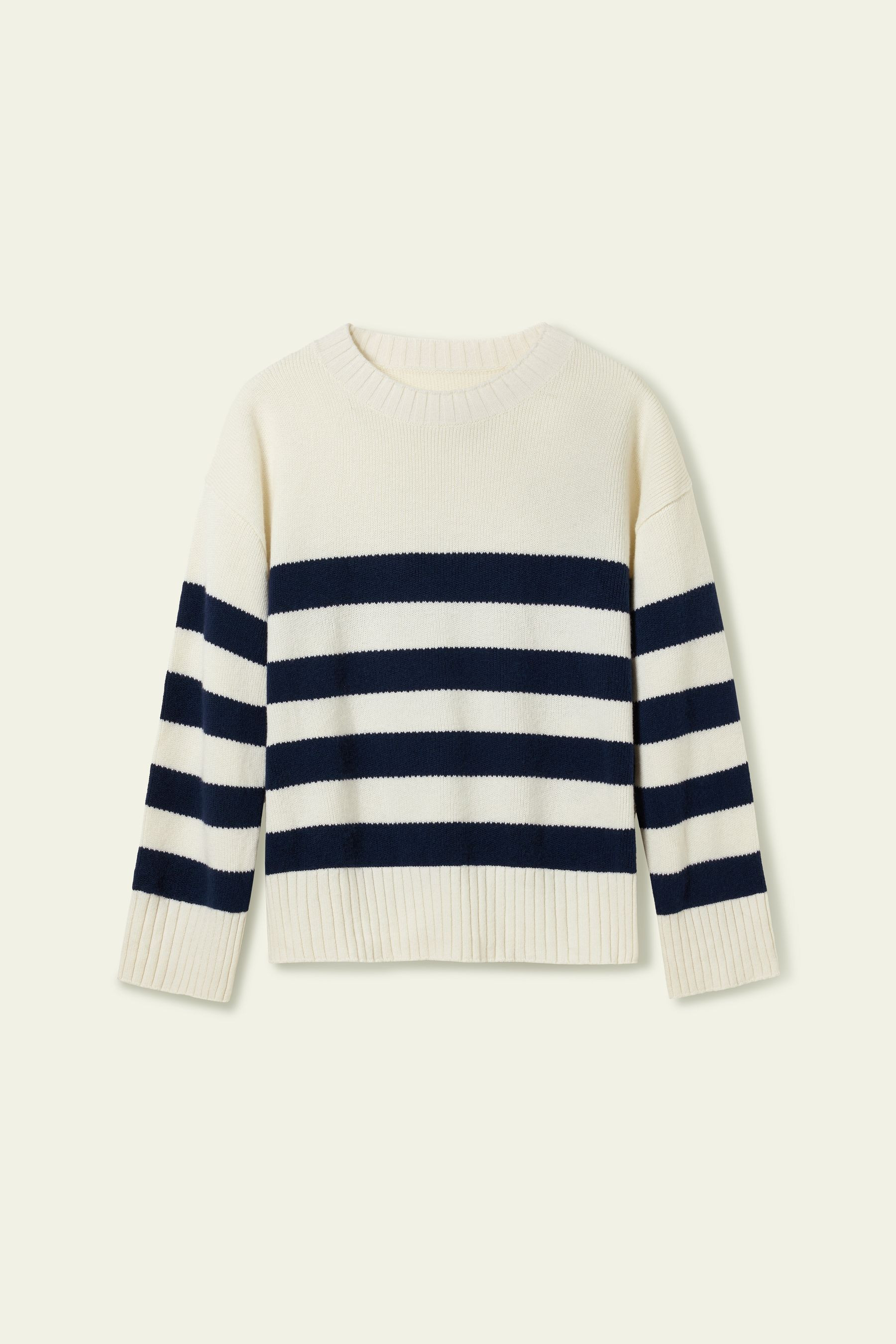 Striped Wool-Cashmere Oversized Sweater | LILYSILK