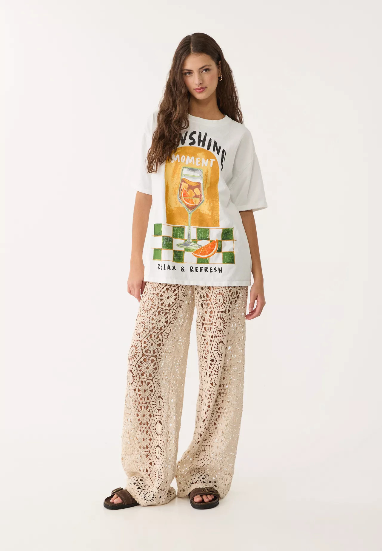 Oversize heavy cotton printed T-shirt | Stradivarius (UK)