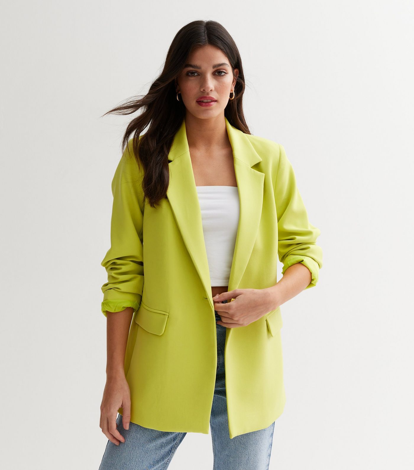 Yellow Revere Collar Oversized Blazer
						
						Add to Saved Items
						Remove from Saved Ite... | New Look (UK)