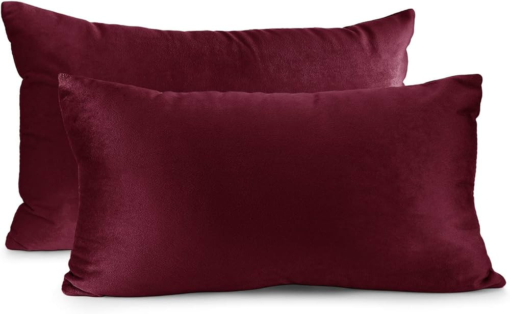 Nestl Throw Pillow Covers, Cozy Velvet Decorative Pillow Covers 12 x 20 Inches, Soft Solid Couch ... | Amazon (US)