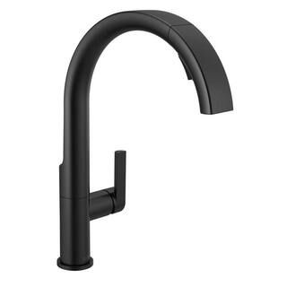 Delta Keele Single-Handle Pull-Down Sprayer Kitchen Faucet in Matte Black-19824LF-BL - The Home D... | The Home Depot