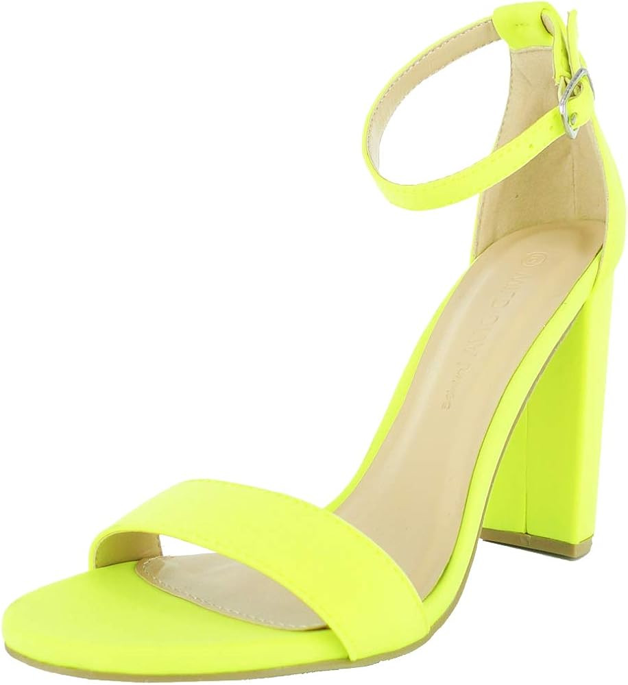 Wild Diva Women's High Chunky Block Heel Pump Dress Heeled Sandals | Amazon (US)