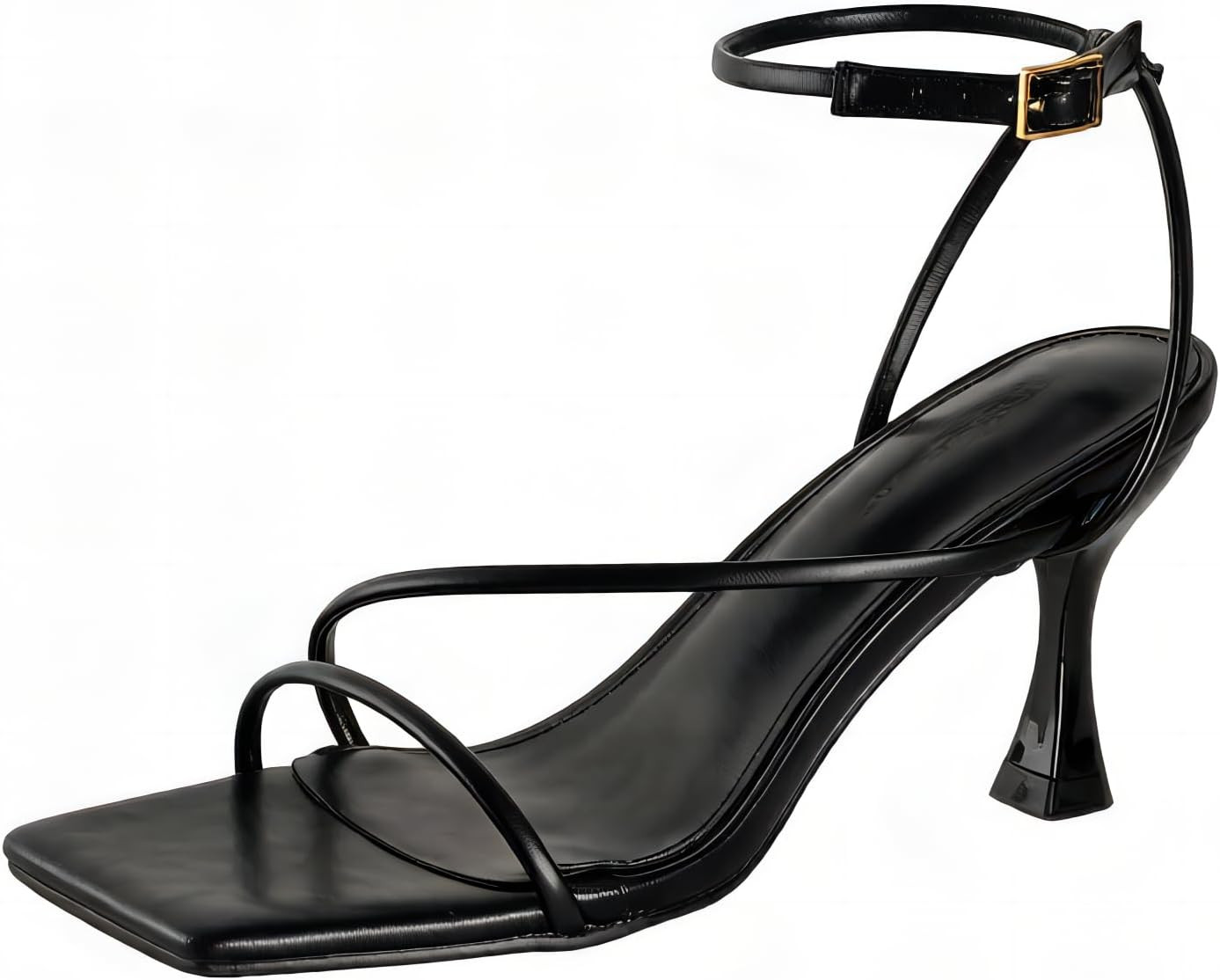 Stilettos Strappy Heels for Women Kitten Heel Summer Heeled Sandals Square Toe Party Wedding Dress Pumps Shoes | Amazon (US)