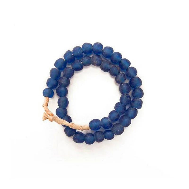 Vintage Sea Glass Beads in Indigo Blue | Cailini Coastal