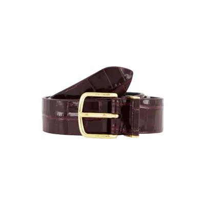 Vince Croc Embossed Leather Belt in Black Rose at Nordstrom, Size Small | Nordstrom