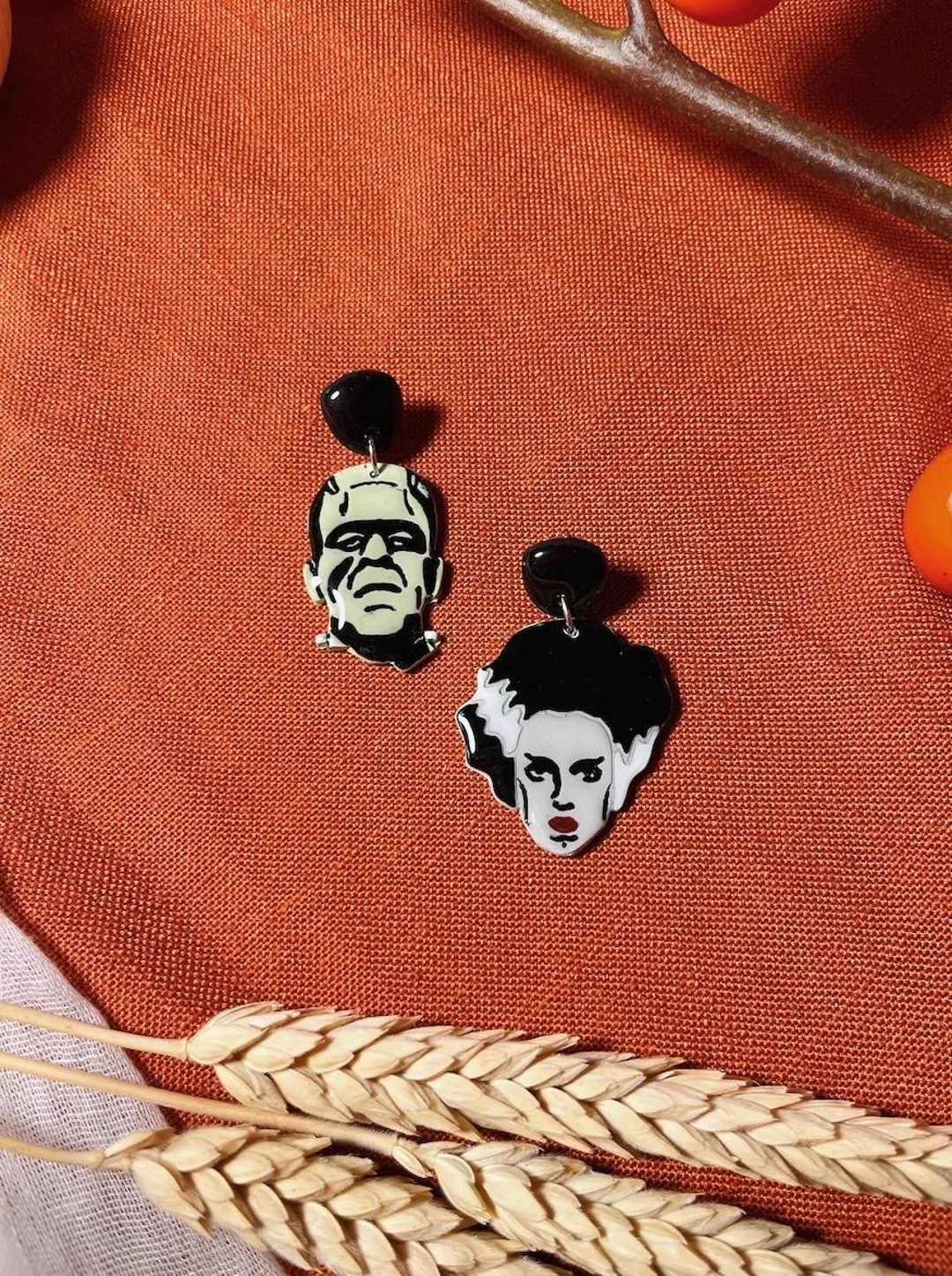 Clay Frankenstein and Bride Earrings - Etsy | Etsy (US)
