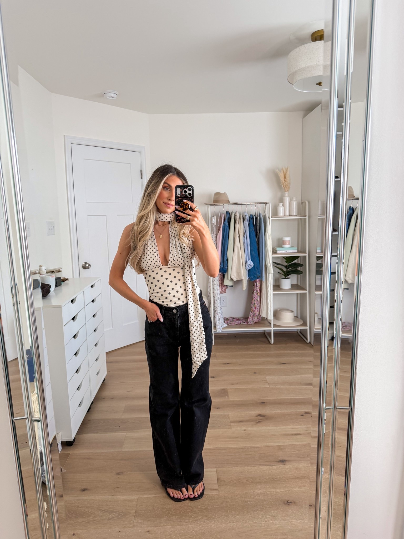 Spring date night outfit 
+ halter top: xs 
+ 90a relaxed black jeans: 24 short 
+ heels: true to size 

#LTKootd #LTKSeasonal #LTKSaleAlert