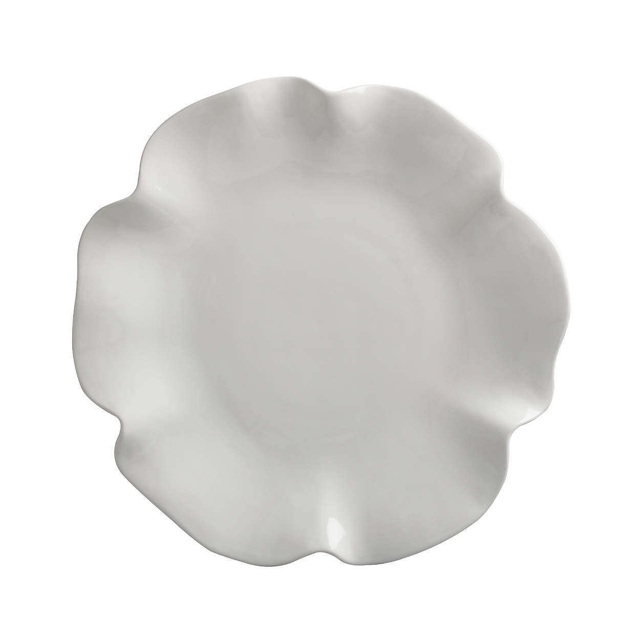 White Ruffle 16" Platter + Reviews | Crate & Barrel | Crate & Barrel