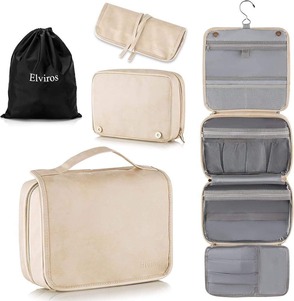 Elviros Toiletry Bag Hanging Travel Organizer for Men and Women, 3 in 1 Multifunctional Large Mak... | Amazon (US)