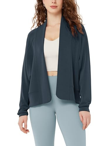 ODODOS Women's Modal Soft Open Front Cardigans Long Sleeve Casual Wrap Outwear, Navy, X-Small | Amazon (US)