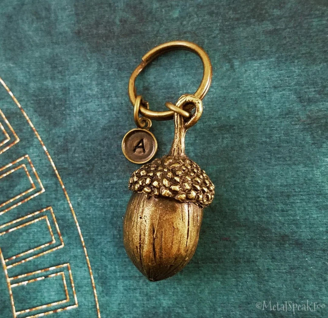 Acorn Keychain Bronze Acorn Keyring Fall Keychain Autumn Keychain Acorn Gift Charm Keychain Penda... | Etsy (US)