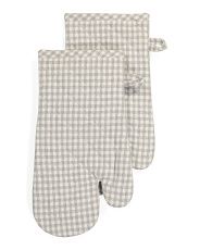 Set Of 2 Check Oven Mitts | TJ Maxx