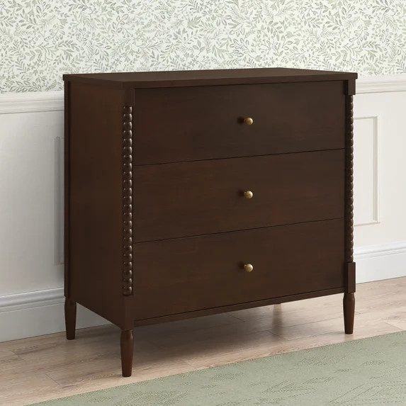 Delta Children Lily 3 Drawer Dresser with Interlocking Drawers, Walnut Espresso | Walmart (US)