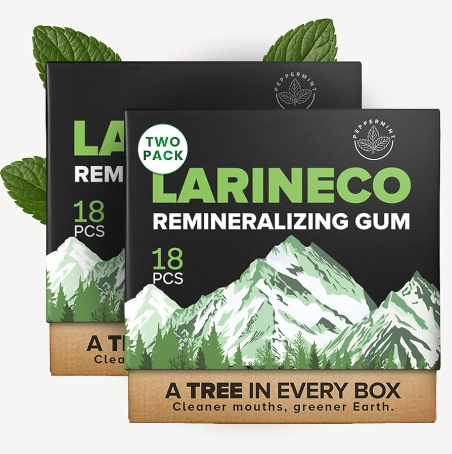 Larineco Remineralizing Gum with Nano Hydroxyapatite & Xylitol – Sugar-Free Cinnamon Xylitol Gu... | Amazon (US)