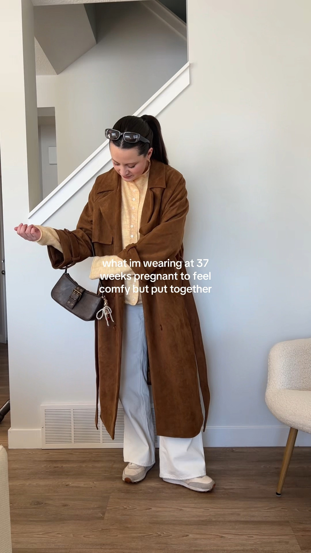 Maternity outfit of the day - suede trench is peppermayo! 

#LTKcanada #LTKmaternity #LTKwinter