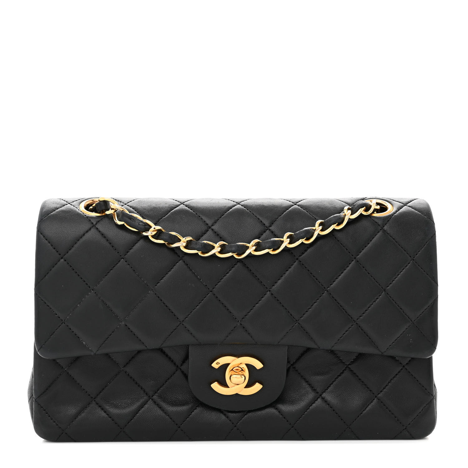 Lambskin Quilted Small Double Flap Black | FASHIONPHILE (US)