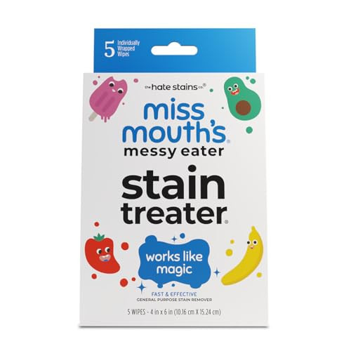 Miss Mouth's Messy Eater Stain Treater Wipes - 5 Pack Stain Remover - Newborn & Baby Essentials - No Dry Cleaning Food, Grease, Coffee Off Laundry, Underwear, Fabric | Amazon (CA)