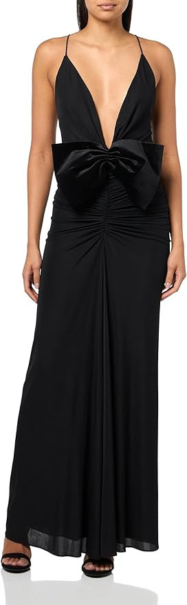 Ronny Kobo Women's Valeria Jersey with Velvet Bow Detail Maxi Dress | Amazon (US)