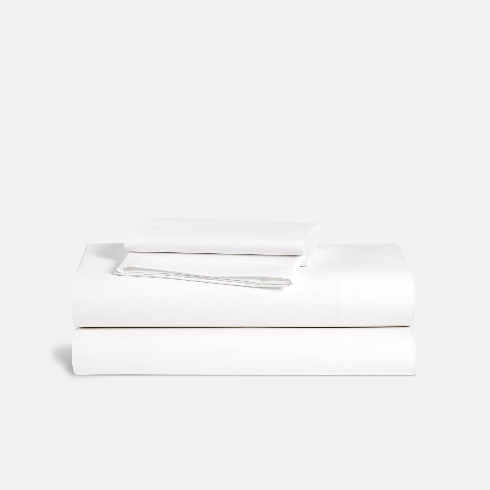 Brooklinen Classic Percale Core Sheet Set size Queen in Solid White | Brooklinen