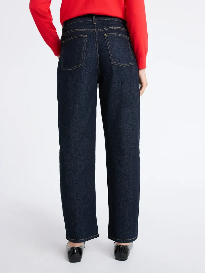 Free Assembly Women's and Women's Plus Barrel Leg Jeans, 26.5" Inseam, Sizes 0-26W | Walmart (US)