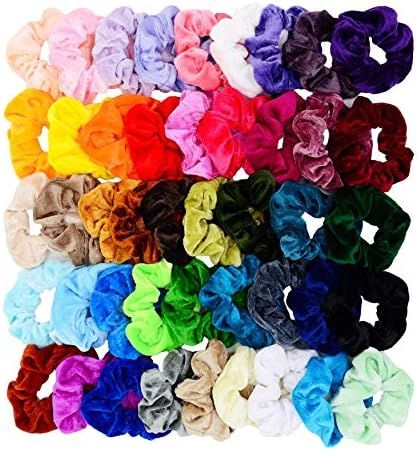 Chloven 45 Pcs Hair Scrunchies Velvet Elastics Hair Bands Scrunchy Hair Ties Ropes Scrunchie for ... | Amazon (US)