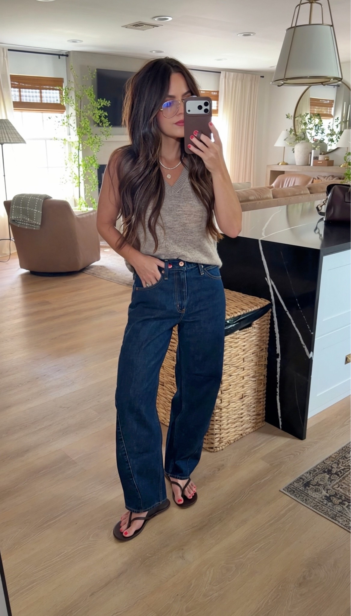 Easy Amazon outfit of the day 🤎 These jeans are 41% off right now and such a good denim find. I sized up one to a 26 short for a more relaxed, oversized fit.

Amazon outfit, Amazon fashion, Amazon jeans, jeans on sale, petite jeans, short length jeans, relaxed fit denim, oversized jeans, casual fall outfit, everyday outfit, fall fashion finds, affordable fashion, petite fashion