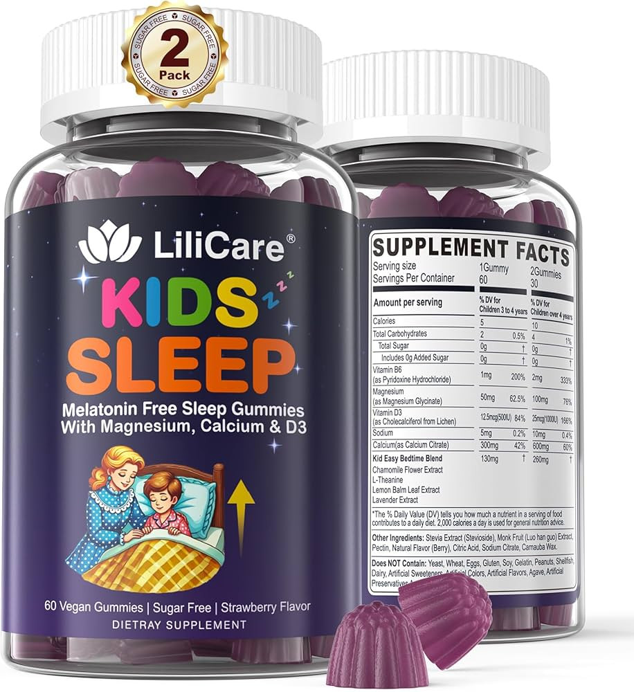 Kids Sleep Gummies - Magnesium Glycinate Gummies, Melatonin Free Sleep Aid | Magnesium, Calcium, ... | Amazon (US)