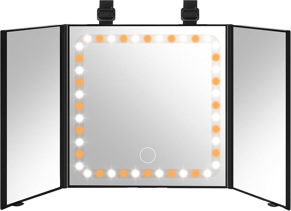 Foldable Car Vanity Mirror with Lights - 1X/2X/3X USB Rechargeable Car Mirror Visor with 3 Lighti... | Amazon (US)