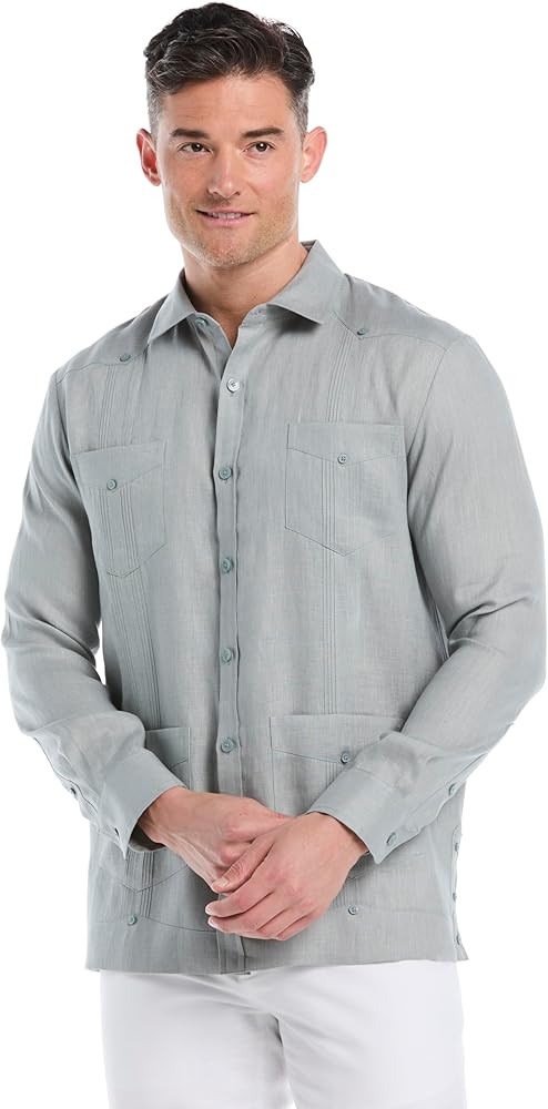 Cubavera Men's 100% Linen Four-Pocket Long Sleeve Guayabera Shirt, Pintuck Detail, Relaxed Fit (A... | Amazon (US)