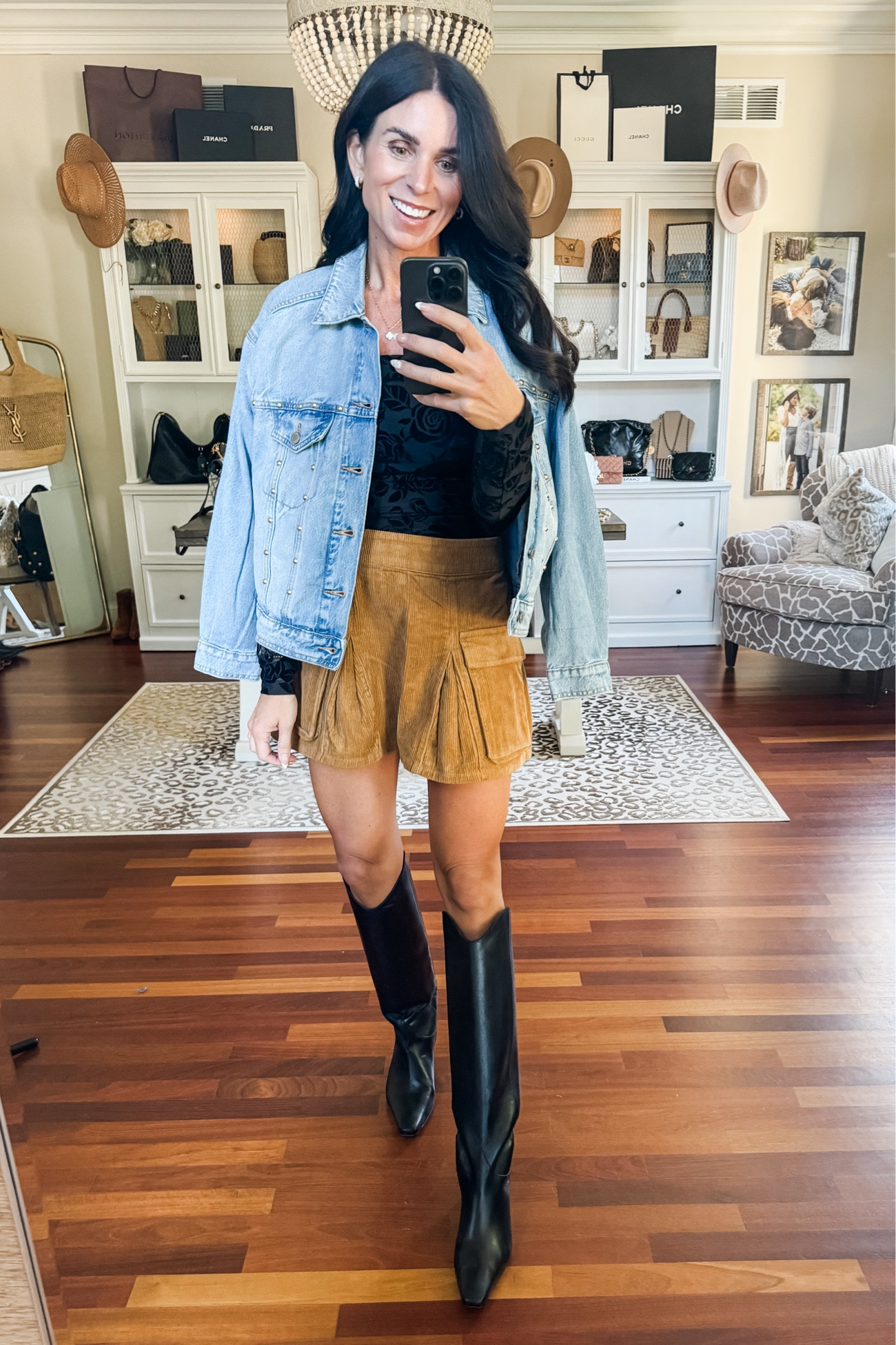 Small jacket, top and skirt
Top rubs small need a medium
Skirt runs big need an XS 

#LTKSeasonal #LTKFindsUnder50 #LTKStyleTip