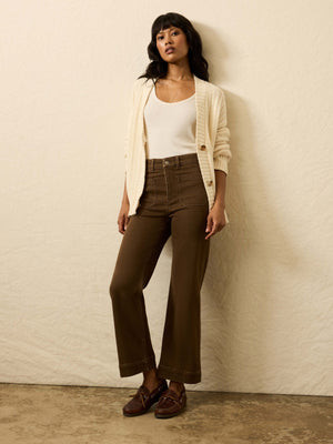 Stretch Terry Patch Pocket Ankle Pant - Walnut | Faherty