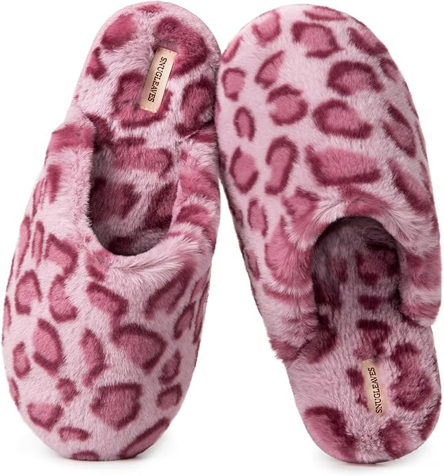 Snug Leaves Women's Fuzzy Scuff Slippers Soft Comfy Memory Foam Non-slip Indoor House Shoes | Amazon (US)