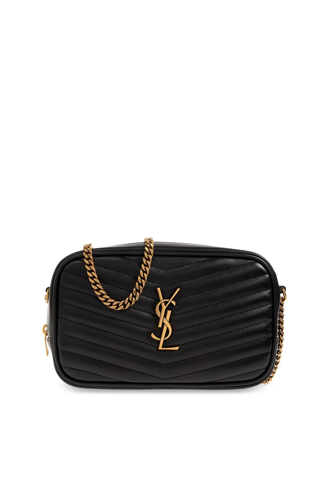 Saint Laurent Lou Logo Plaque Mini Shoulder Bag | Cettire Global