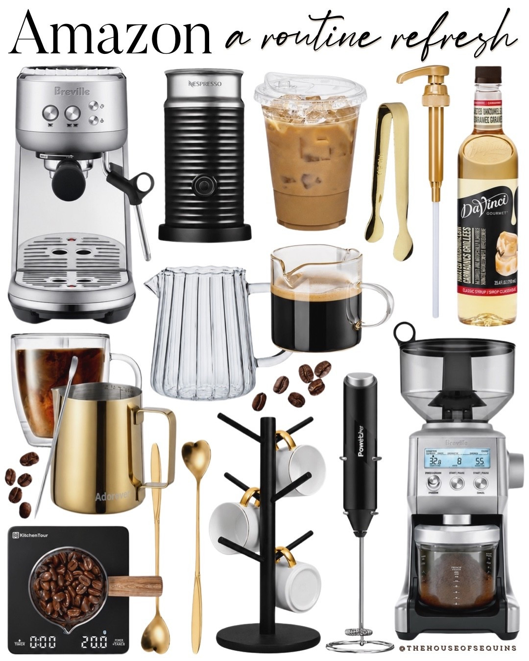 Shop routine refresh Amazon home espresso bar and coffee station finds! Espresso machine, coffee grinder, milk brother, coffee accessories, coffee morning routine, morning rituals

Comment SHOP below to receive a DM with the link to this post on my LTK ⬇ https://liketk.it/6j3rE