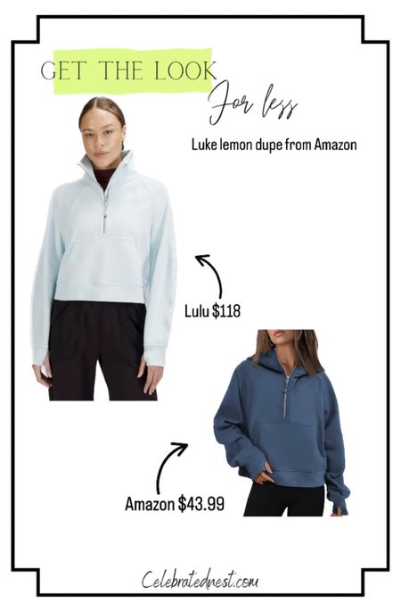 Get the look for less! Amazon has a great dupe for this Lululemon Scuba Oversized funnel neck half zip! 

#LTKstyletip #LTKFind #LTKfit