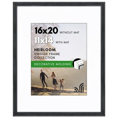 Americanflat Vintage Frames - 16x20 Picture Frame with Beaded Accents and Polished Plexiglass - Use as 11x14 Frame or Display 16x20 Photos Without | Target