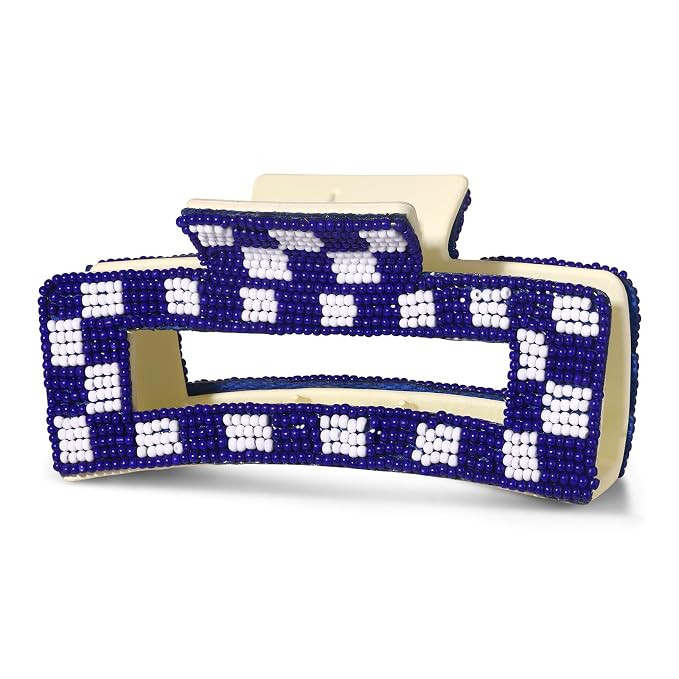 Game Day Hair Claw Clip for Women Beaded Checkered Baseball Football Hair Clips Game Day Outfits ... | Amazon (US)