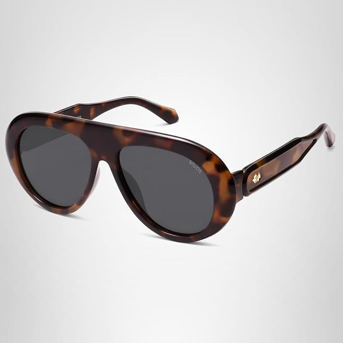 SOJOS Trendy Oversized Polarized Aviator Sunglasses Womens Men Retro Vintage 70s Style UV Protect... | Amazon (US)
