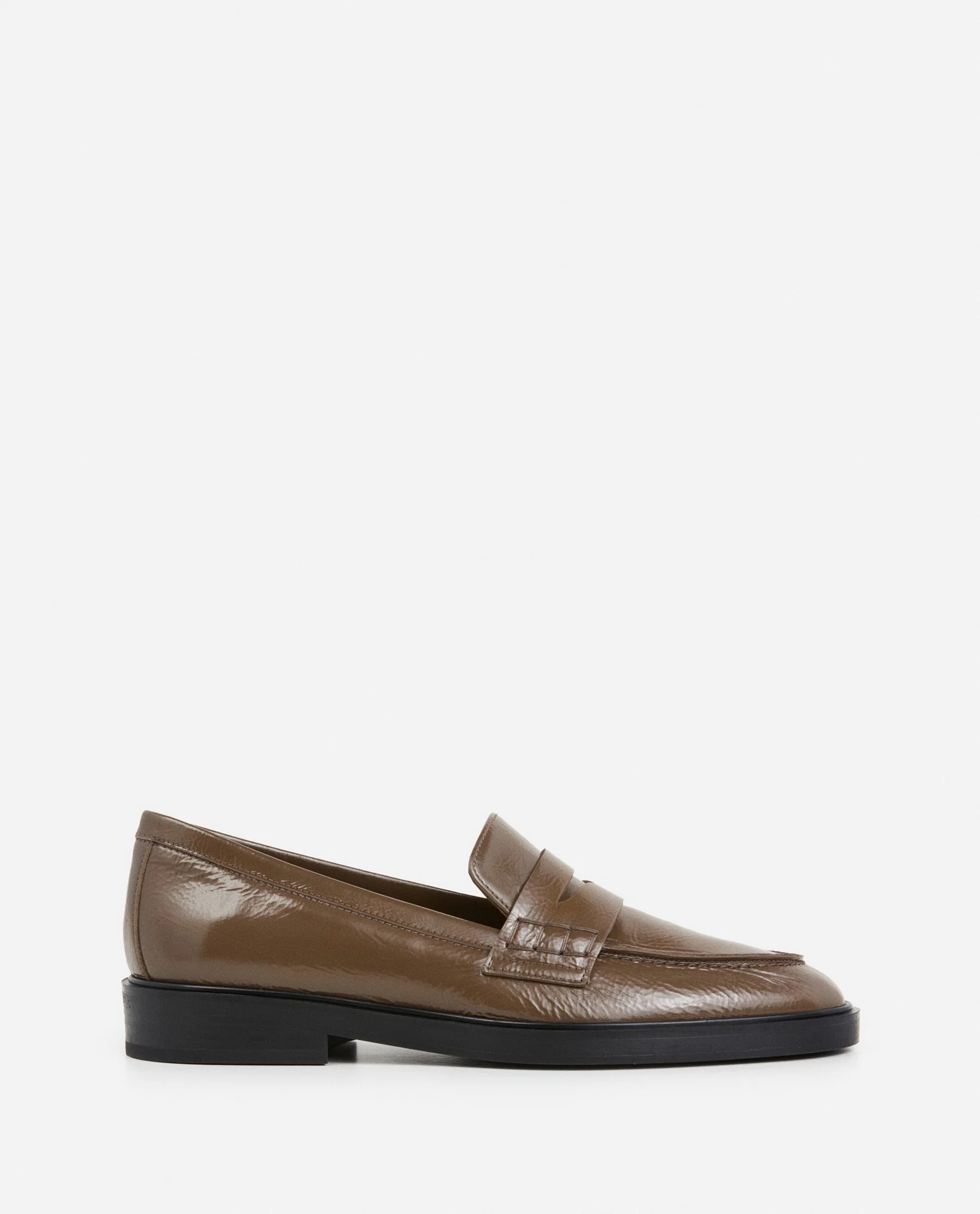 Sara Leather Khaki Loafer | Flattered