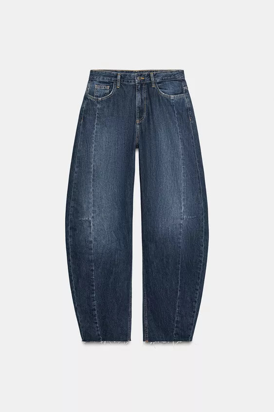 ZW COLLECTION BARREL MID-WAIST JEANS | Zara US
