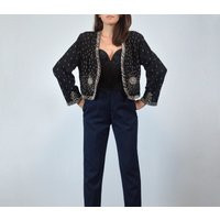 1980S Black Beaded Cardigan Sweater, Medium To Large | Etsy (US)