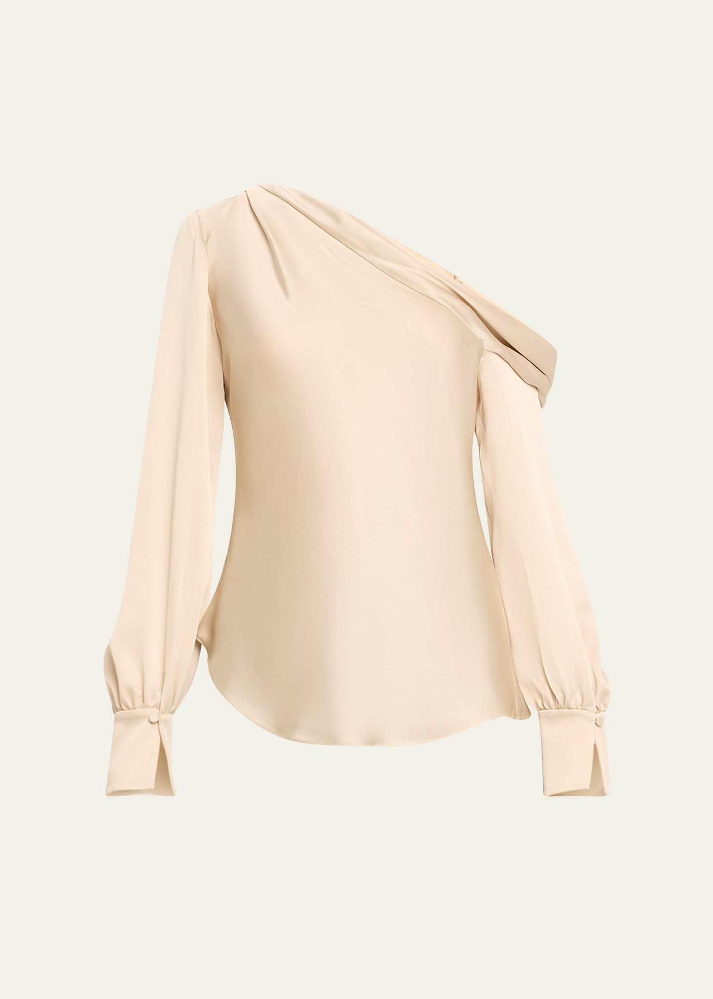 Alice Draped Satin One-Shoulder Top | Bergdorf Goodman