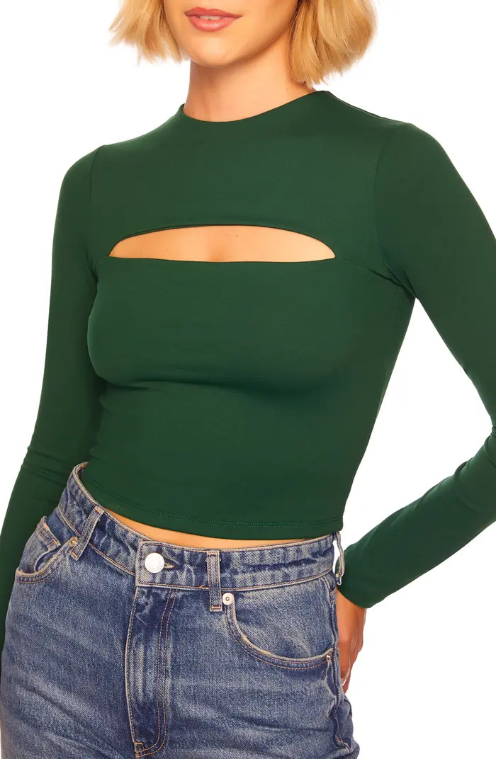 Cutout Long Sleeve Crop Top | Nordstrom