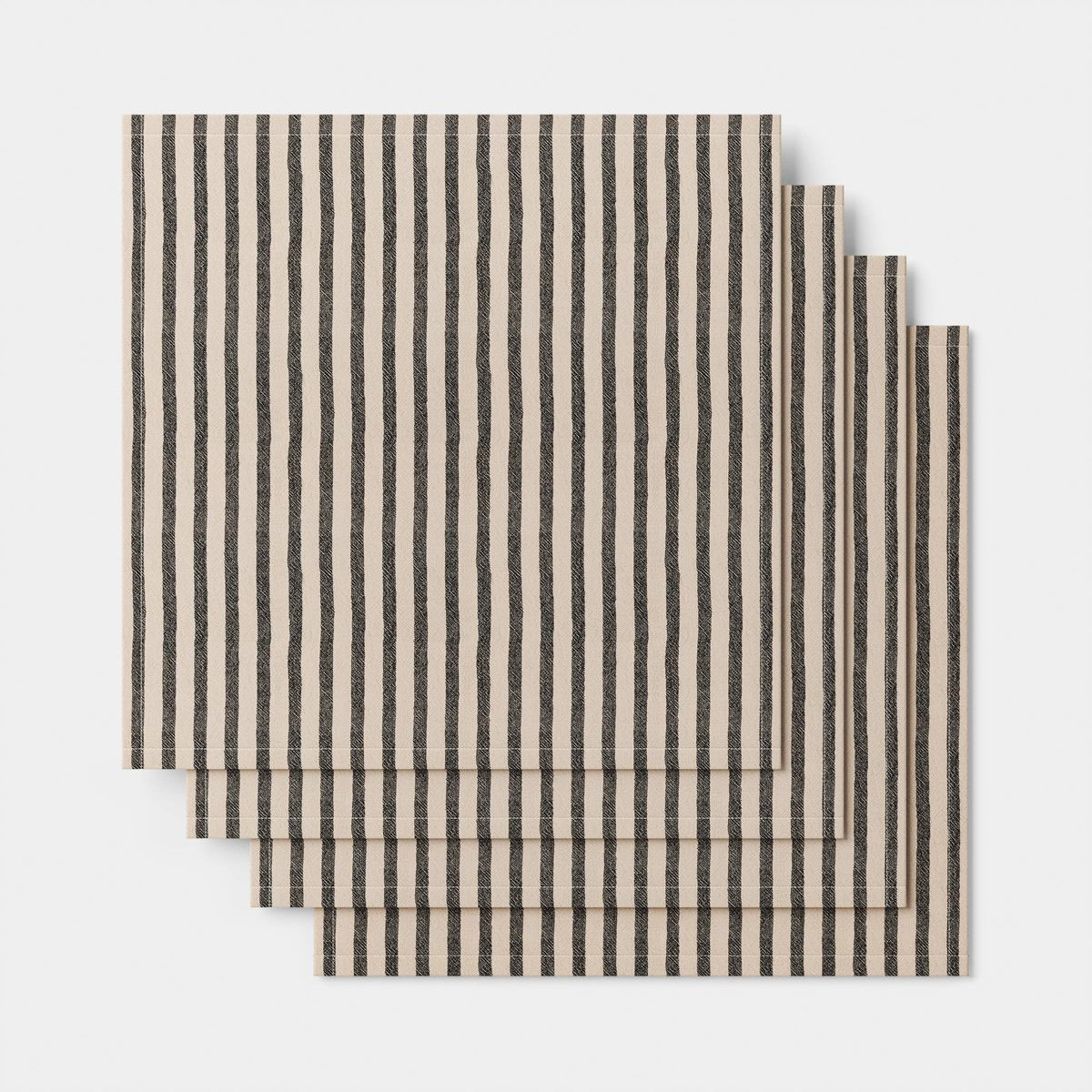4pk Striped Napkins Khaki/Black - Threshold™ | Target